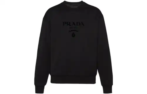 PRADA Chenille Logo Crewneck Sweatshirt