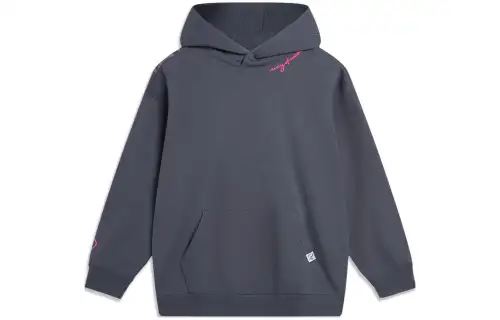 LiNing Wade series cartoon printed pullover sweatshirt on the back, same style for men and women, cold sandalwood