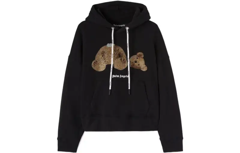 Palm Angels crystal-embellished Teddy Bear hoodie