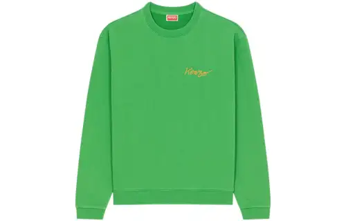 KENZO Poppy Flower Series Sweatshirts Men's Green Crew Neck Moderate Other