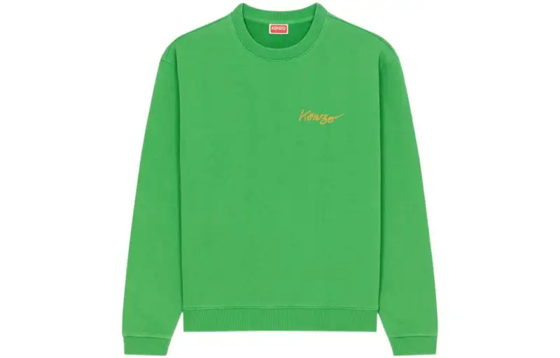KENZO Poppy Flower Series Sweatshirts Men's Green Crew Neck Moderate Other