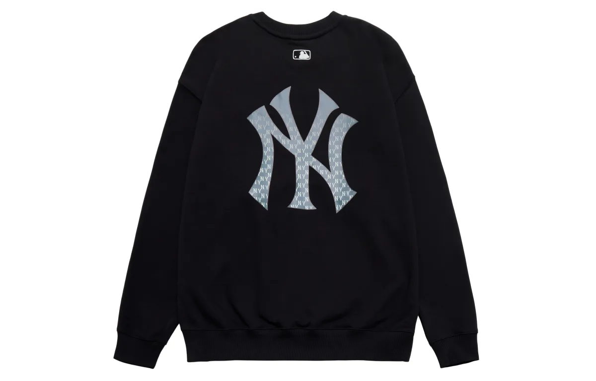 MLB New York Yankees Sweatshirts Unisex Black Crew Neck Moderate