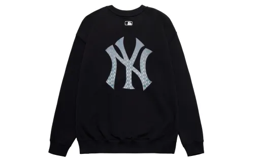 MLB New York Yankees Sweatshirts Unisex Black Crew Neck Moderate Regular
