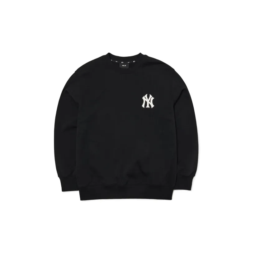 MLB Basic Logo Sweatshirts Unisex Black Crew Neck Moderate Straight Fit
