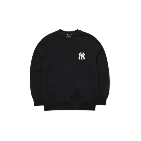 MLB Basic Logo Sweatshirts Unisex Black Crew Neck Moderate Straight Fit
