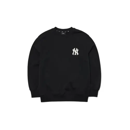 MLB Base Logo Sweatshirts Unisex Black Crew Neck Moderate Regular