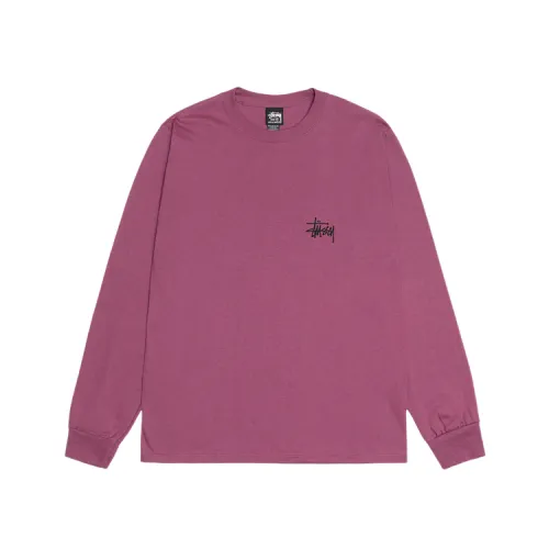 Stussy T Shirts Unisex BDL Rose Red Crew Neck Moderate
