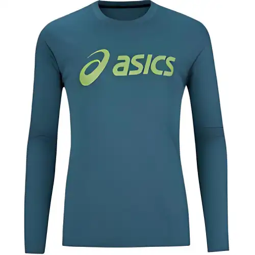 ASICS T Shirts Unisex Green Crew Neck Moderate Straight Fit