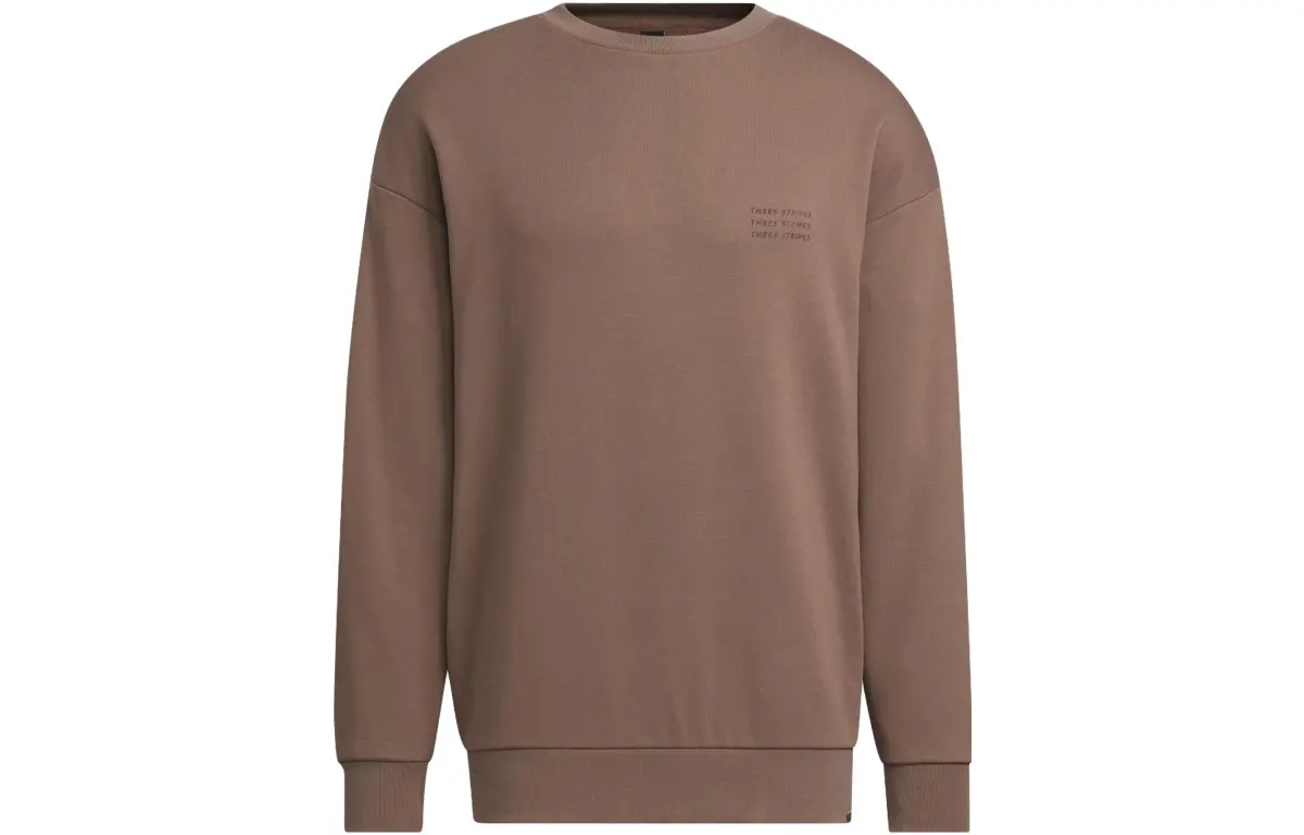Adidas Sweatshirts Men's Stratum Dark Earthy Brown Crew Neck Moderate Regular