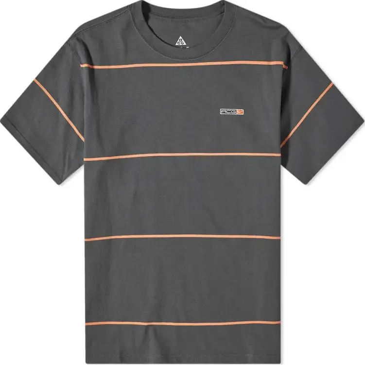 Nike ACG T-Shirts Men's Gray Crew Neck Moderate Straight Fit