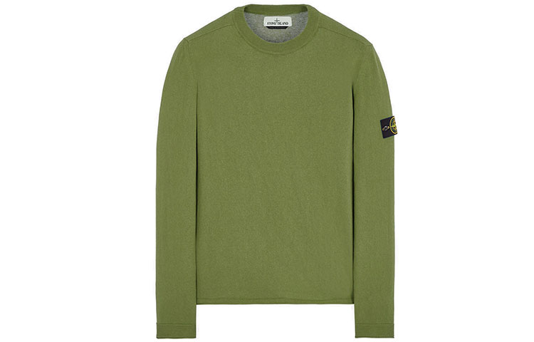 STONE ISLAND Sweatshirts Men's Army Green Crew Neck Moderate Regular