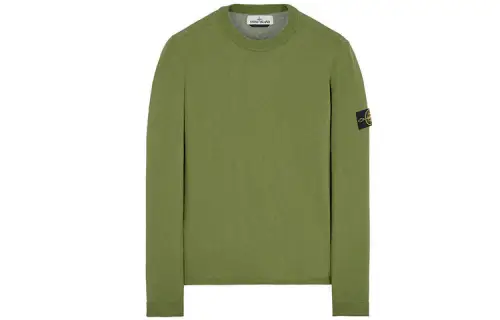 STONE ISLAND Sweatshirts Men's Army Green Crew Neck Moderate Regular