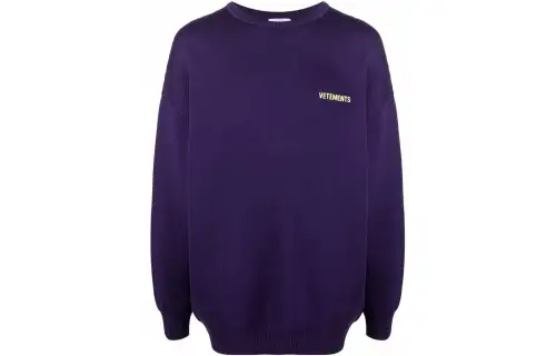 Vetements Sweatshirts Unisex Purple Crew Neck Moderate Regular