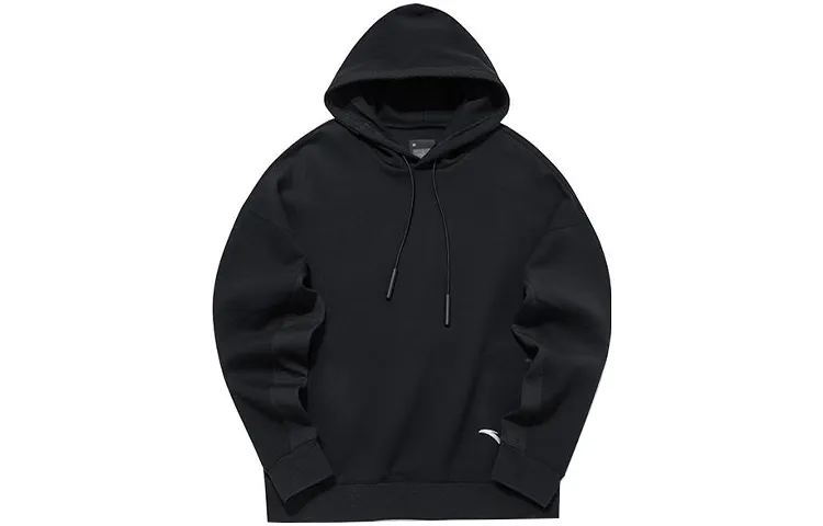 ANTA Sweatshirts Men's Black Hooded Moderate Regular
