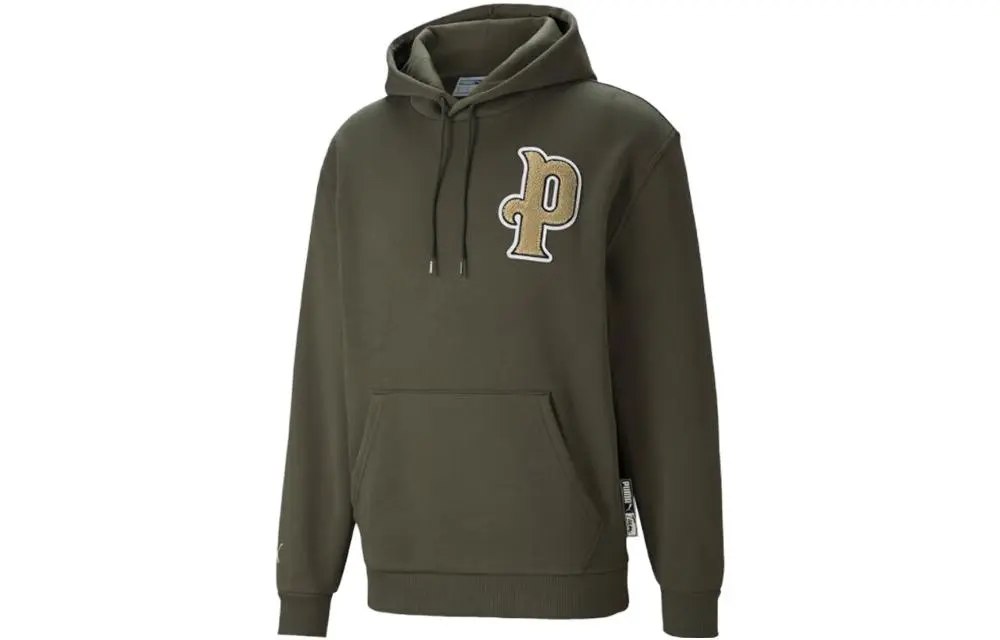 PUMA Sweatshirts Men's Green Hooded Moderate Regular