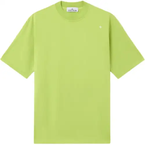 STONE ISLAND Logo Embroidered Crewneck T Shirt