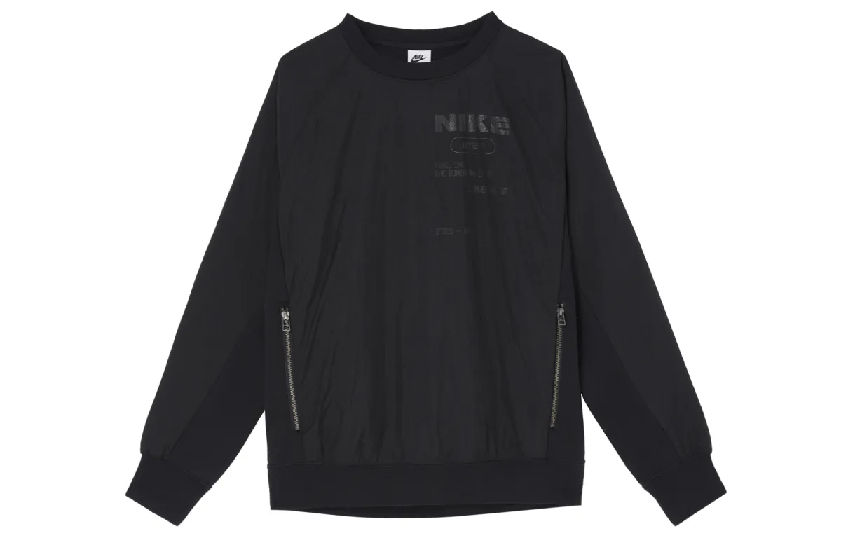 Nike Sweatshirts Men's Black Crew Neck Moderate Straight Fit