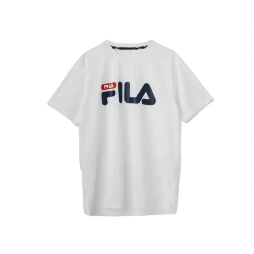 FILA T Shirts Unisex White Crew Neck Moderate