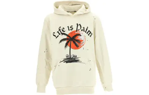 PALM ANGELS Sweatshirts Men's Ecru Hooded Moderate Regular