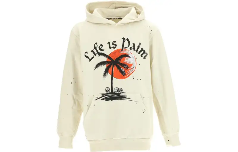PALM ANGELS Sweatshirts Men's Ecru Hooded Moderate Regular