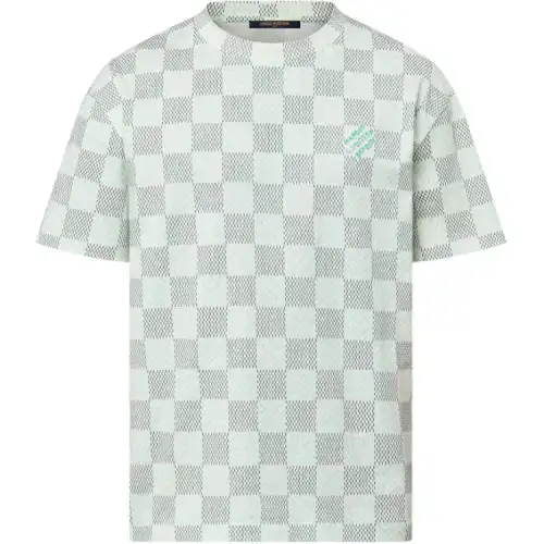 LOUIS VUITTON Printed Short Sleeved Cotton Damier Monogram T shirt