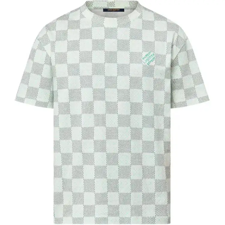 LOUIS VUITTON Printed Short Sleeved Cotton Damier Monogram T shirt