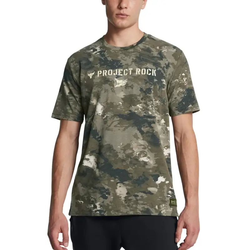 Under Armour Project UA Rock T Shirt Men's Green Camouflage