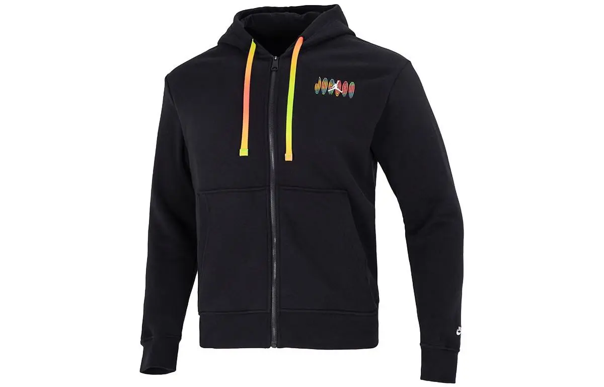 Jordan Sweatshirts Men's Black Hooded Moderate Cardigan