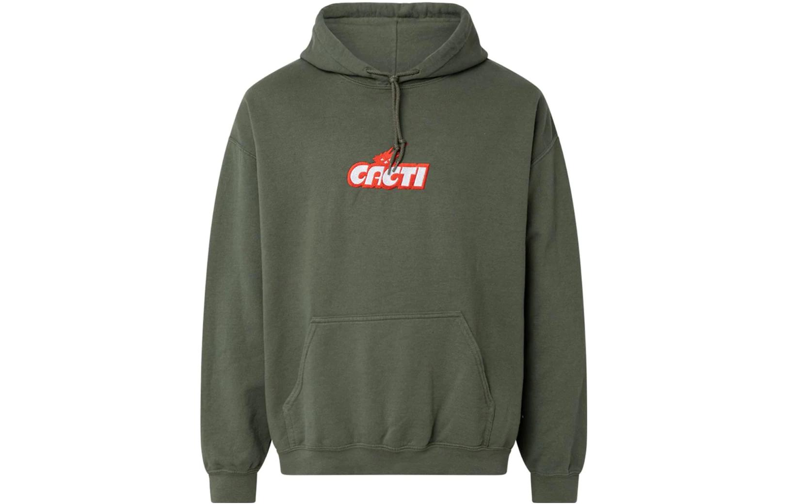 Travis Scott Sweatshirts Men's Green Hooded Moderate Regular