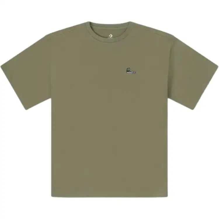Converse T Shirts Unisex Green Crew Neck Moderate Heavyweight