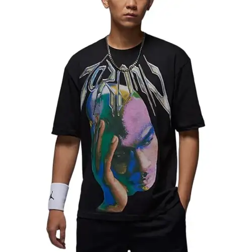 Jordan As M J T Shirts Men's Black Crew Neck Moderate