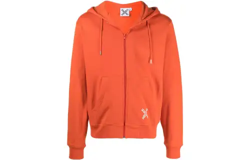 KENZO Sweatshirts Men's Orange Hooded Moderate Regular