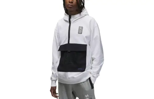 Jordan Sweatshirts Men's White Hooded Moderate Regular