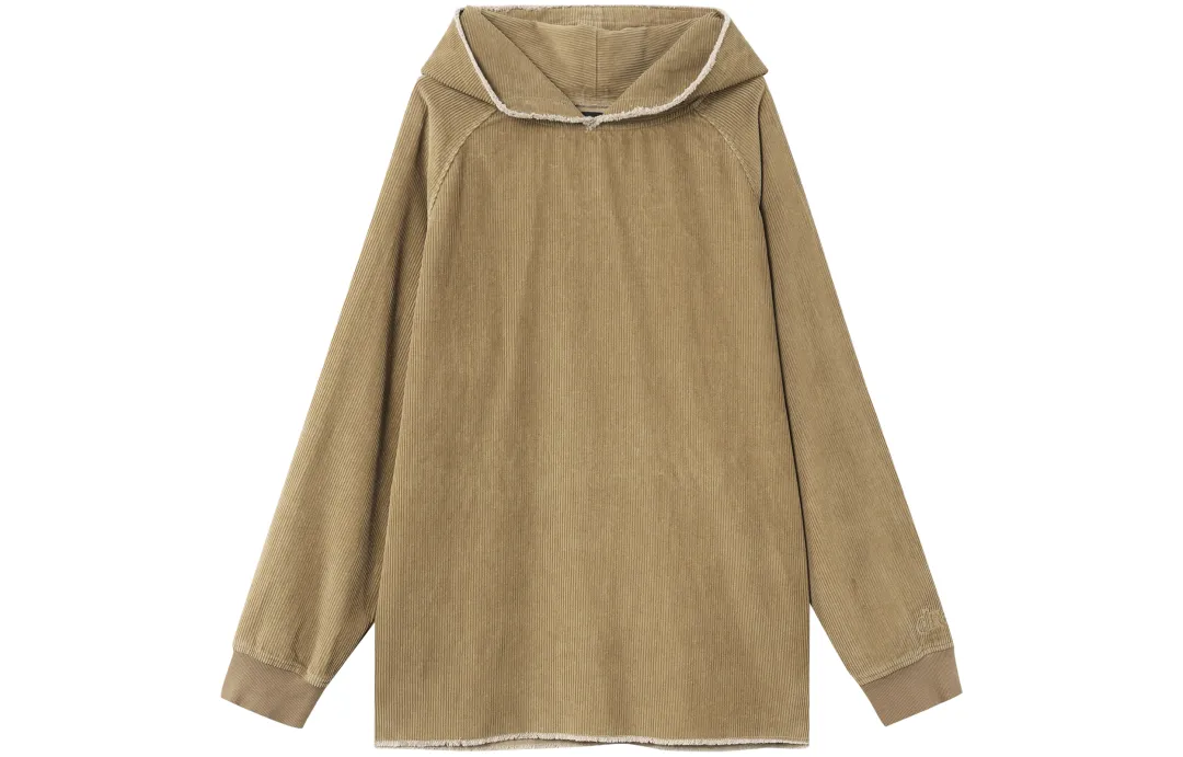 Drew House Smiley Collection SS22 Corduroy Hoodie Chaz Brown Drew Smiley Face Corduroy Pullover Hooded Fleece Lined