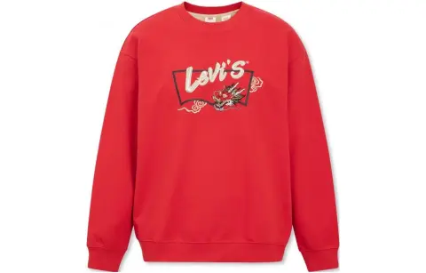 Levi's Sweatshirts Men's Red Crew Neck Moderate Other
