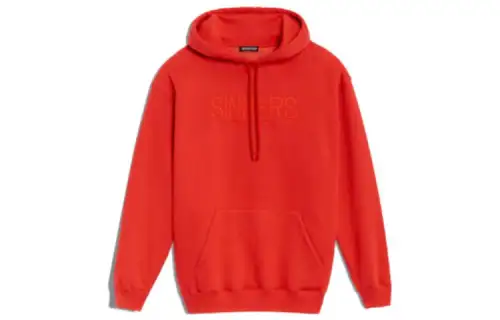 Balenciaga Sweatshirts Men's Red Hooded Moderate