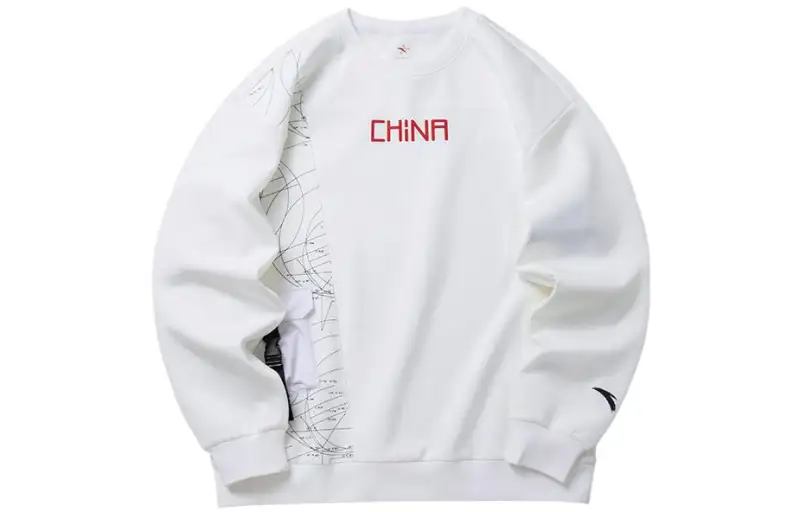 ANTA Life Collection Sweatshirts Men's White Crew Neck Moderate