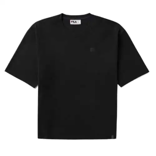 FILA T Shirts Unisex Black Crew Neck Moderate