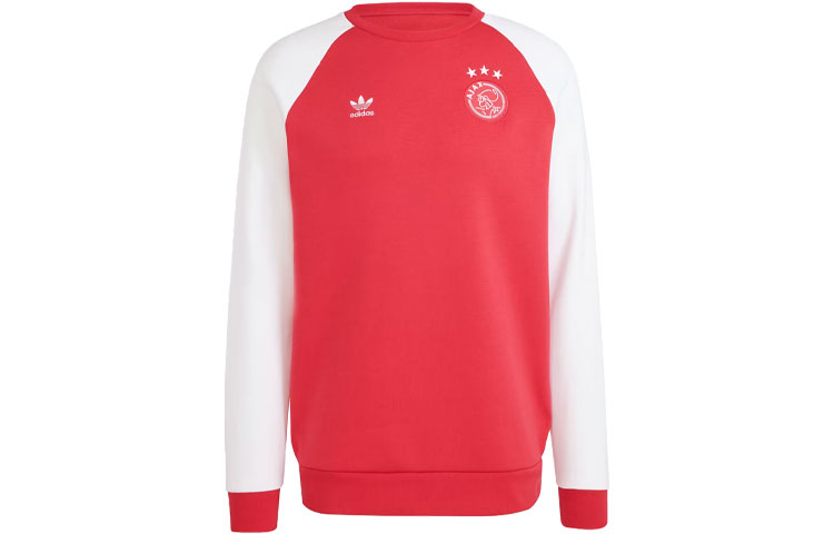 Adidas Originals Essential Ajax Amsterdam Essentials Trefoil Crew Sweatshirt Men's Red