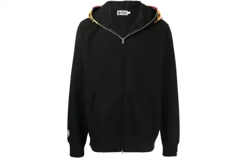 A BATHING APE Bape Sweatshirts Men's Black Hooded Moderate