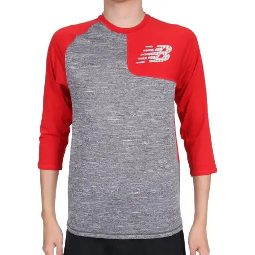 New Balance T Shirts Men's Red Crew Neck Moderate Other