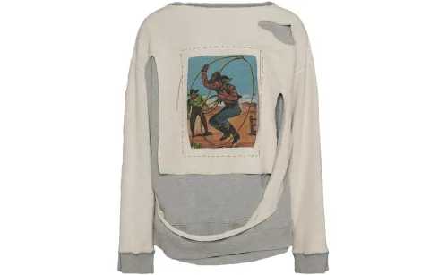 Maison Margiela Cowboy Slashed Sweatshirt Men's Gray