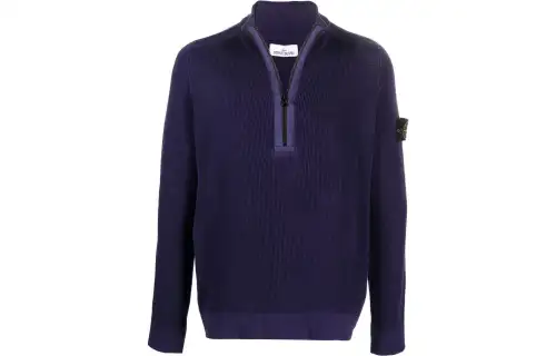 STONE ISLAND Sweatshirts Men's Purple V Neck Moderate Regular
