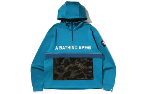 Bape 1st Camo Pocket Relaxed Fit Double Knit Half Zip Hoodie