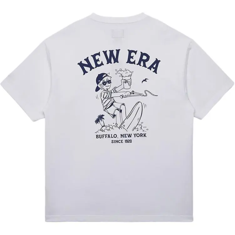 New Era T-Shirts Unisex White Crew Neck Moderate Straight Fit