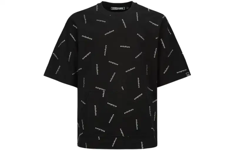 EVISU Sweatshirts Men's Black Crew Neck Moderate Regular