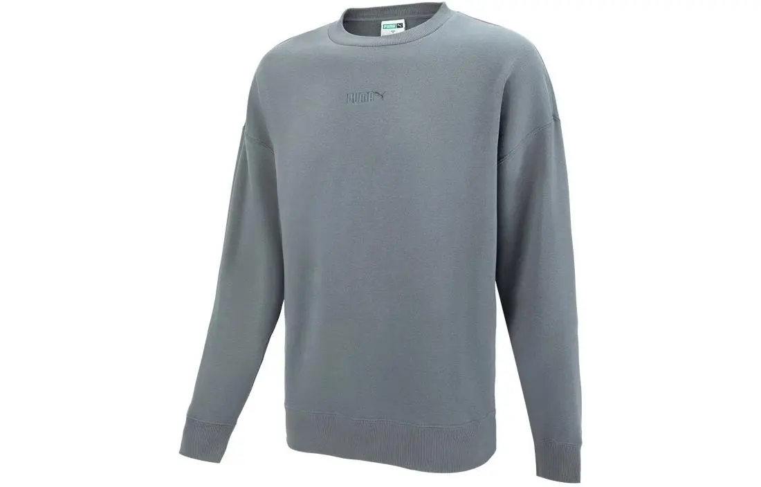 PUMA MMQ Sweatshirts Men's Gray Crew Neck Moderate Straight Fit