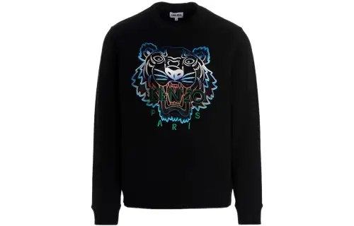 KENZO Classic Tiger Head Sweatshirts Men's Black Crew Neck Moderate Other