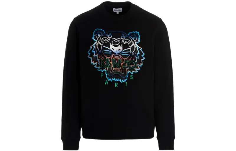 KENZO Classic Tiger Head Sweatshirts Men's Black Crew Neck Moderate Other