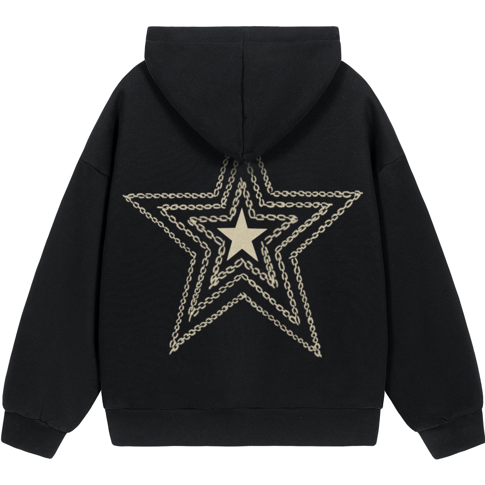 F.I.W FANGIWEN Retro starry sky, winter warm sweatshirt for leisure for men and women, oversize